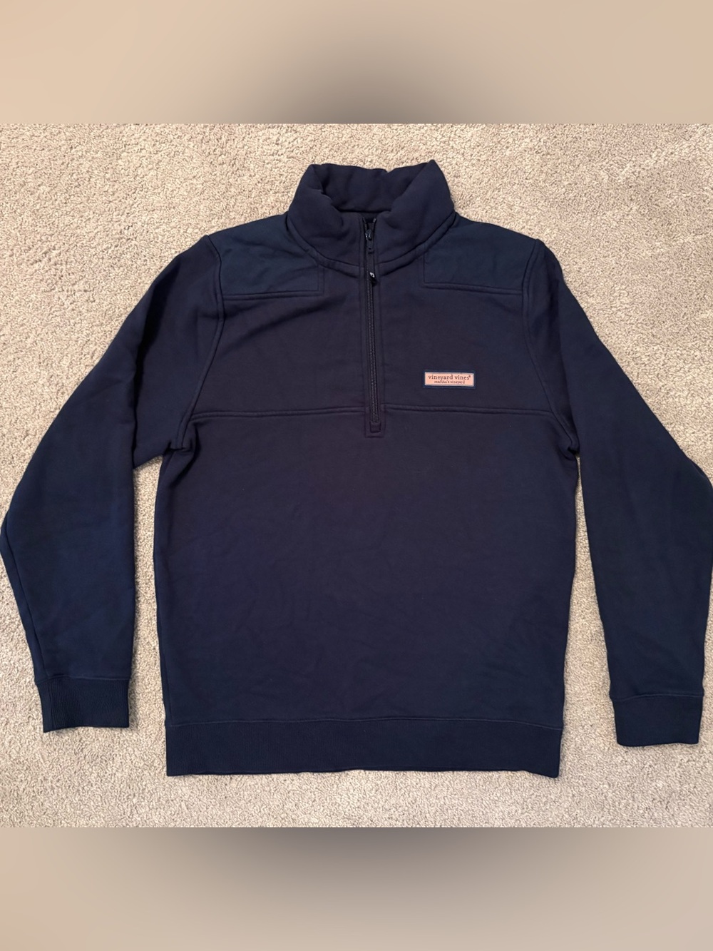 Vineyard Vines Boy’s Navy Quarter-Zip Pullover Sweater size Large (16)